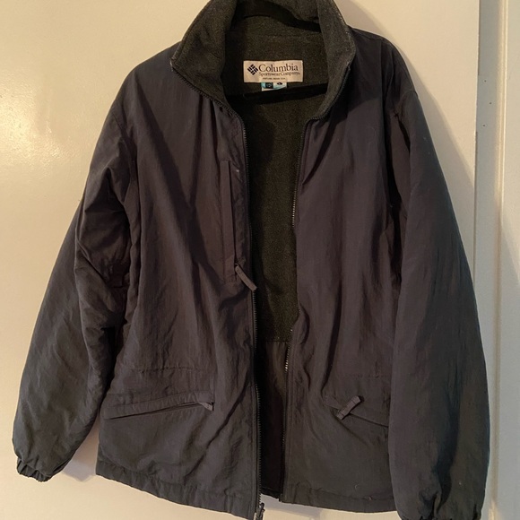 Columbia Fleece Lined Jacket Coat Sz Large in Dark Grey - Picture 1 of 4